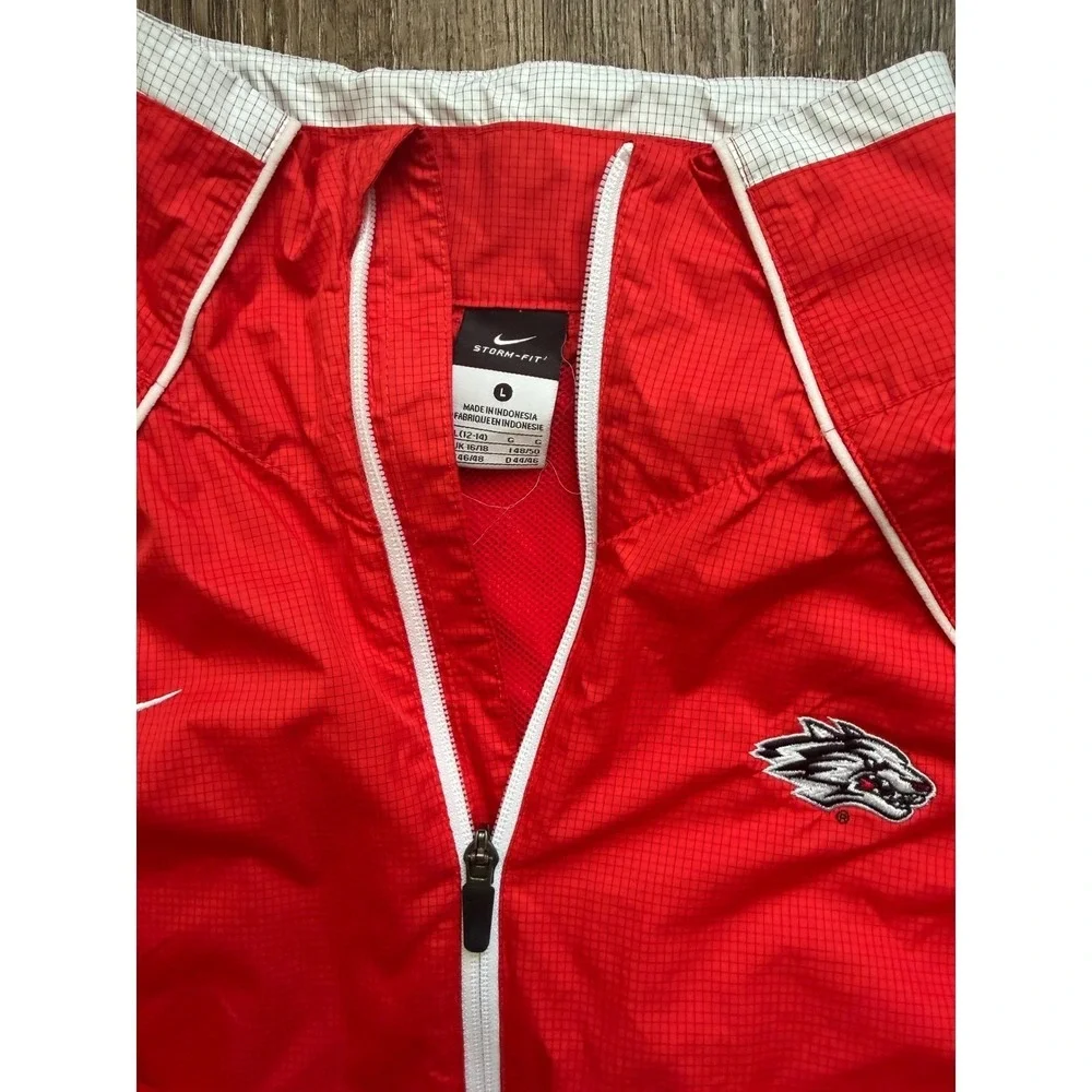 Nike Storm-FIT Mens Red Full Zip Windbreaker Jacket Mascot‎ Logo Large